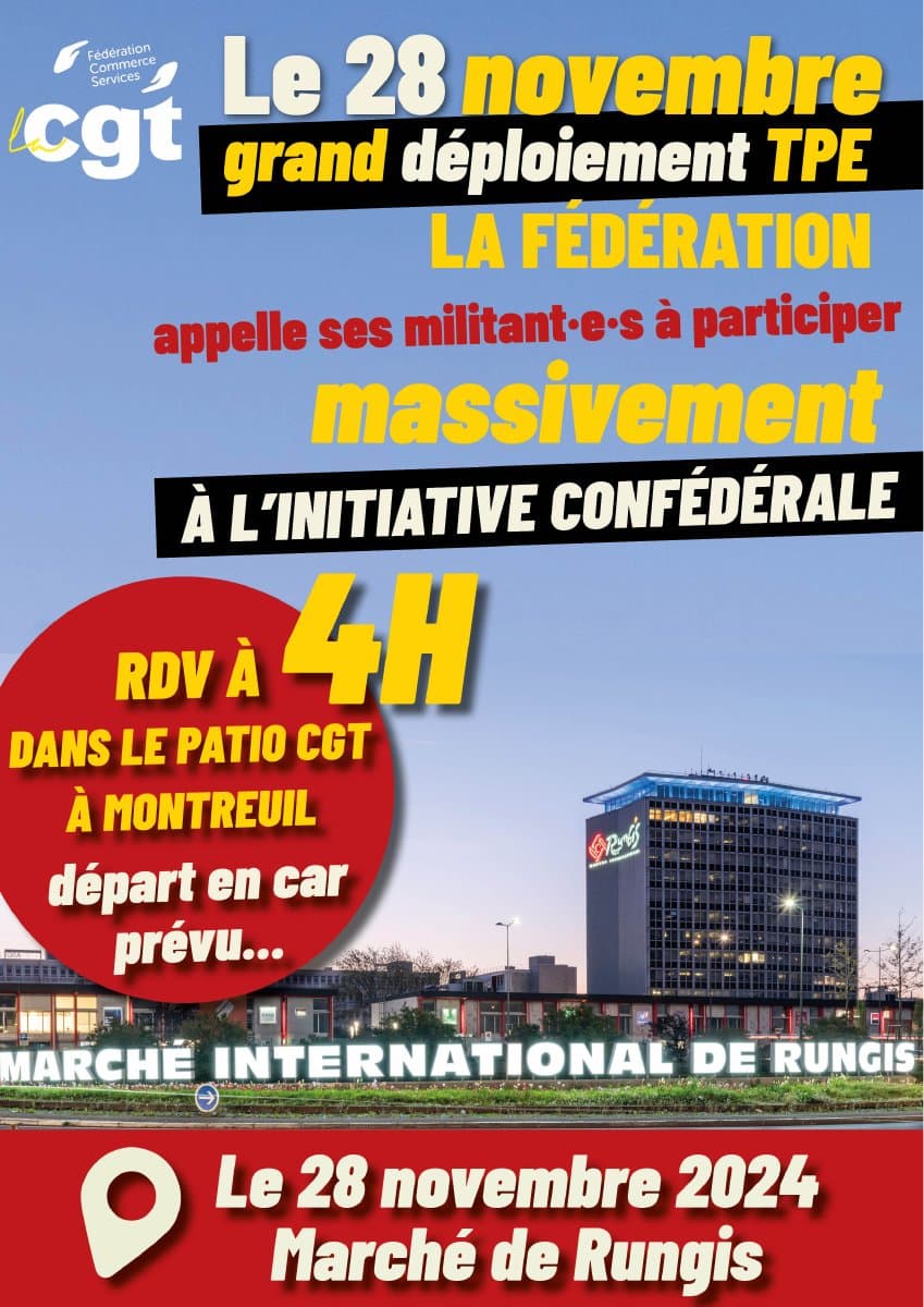 28 novembre : grande mobilisation TPE à Rungis !