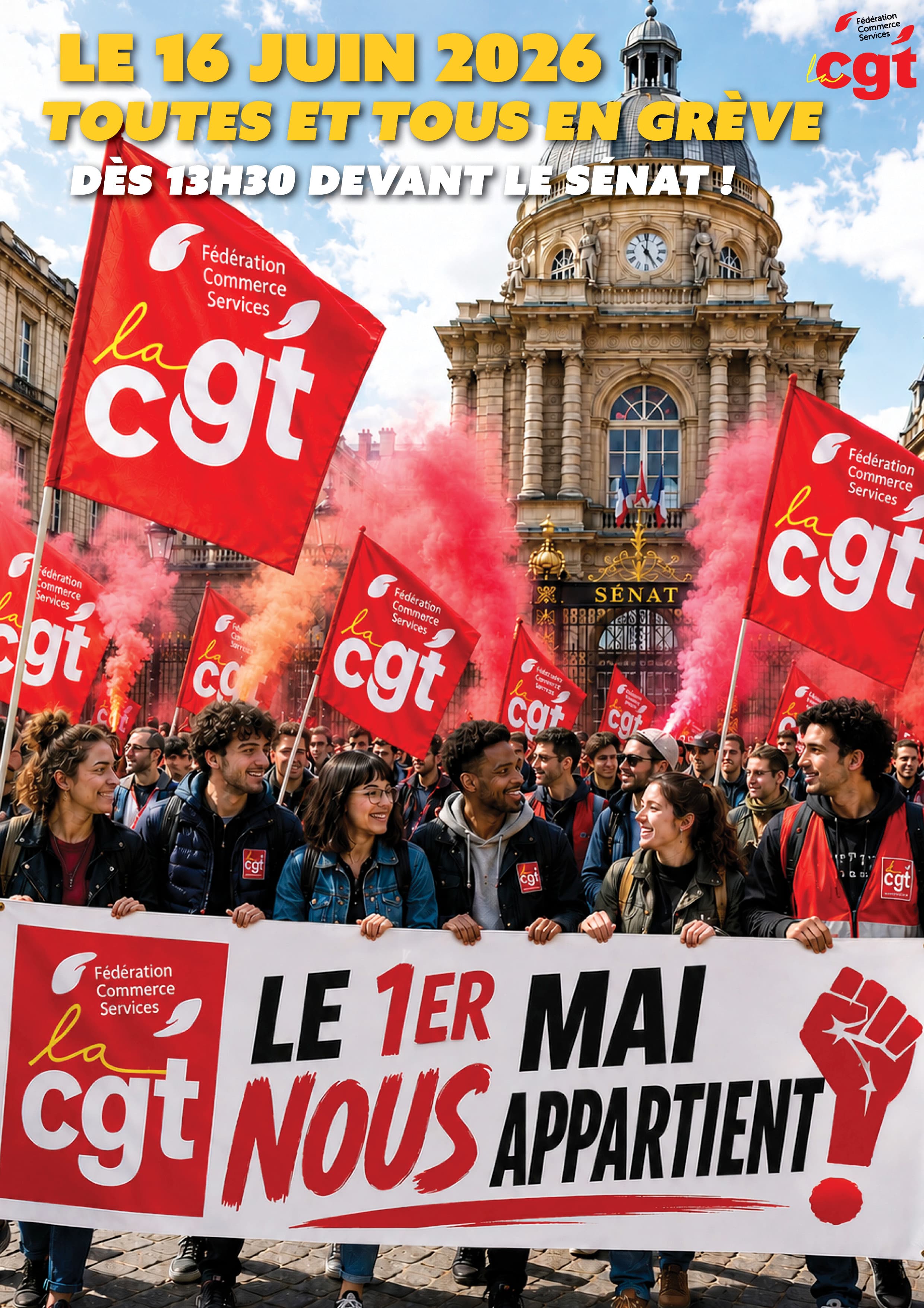 Les Sénateurs s’attaquent au 1er mai : toutes et tous en grève le 16 juin devant le Sénat