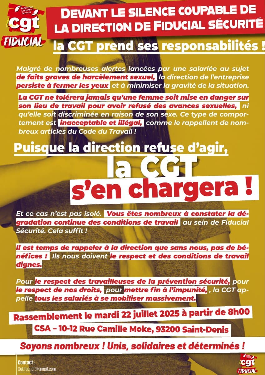 Fiducial Sécurité : la CGT s'en charge !
