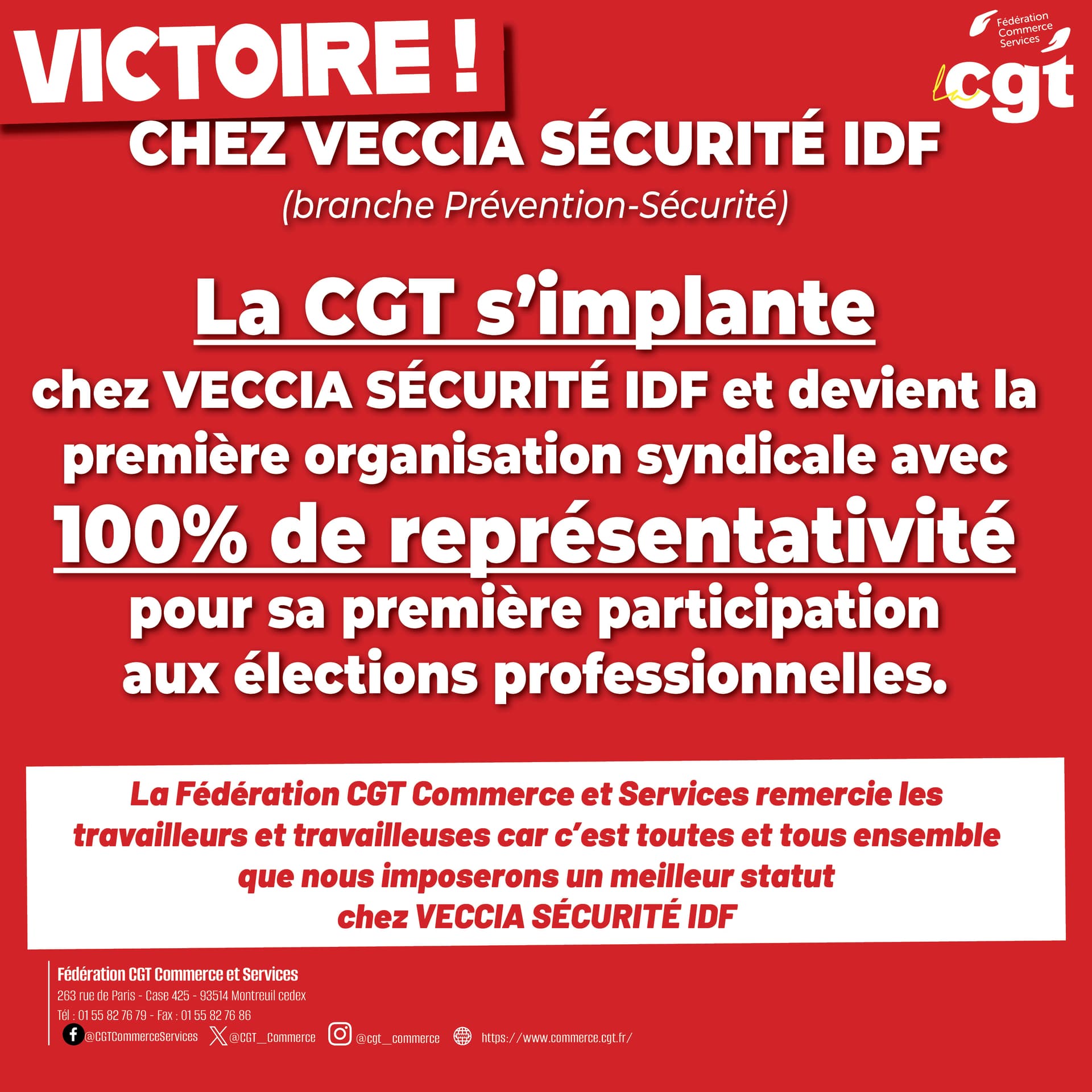Victoire chez Veccia Sécurité IDF (branche Prévention-Sécurité)